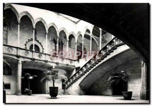 Postcard Modern Palacio De La Diputación de Barcelona Patio del Palacio y es...