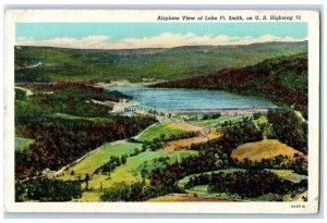 c1940 Airplane View Lake Fort Smith US Highway 71 Arkansas AK Unposted Postcard