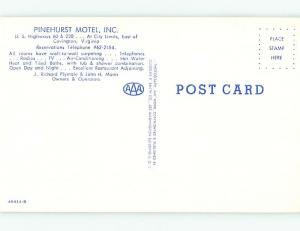 Unused Pre-1980 PINEHURST MOTEL Covington Virginia VA u1389