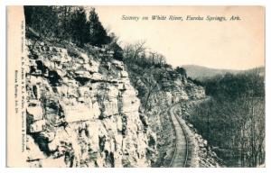 1907 Scenery on the White River, Eureka Springs, AR Postcard
