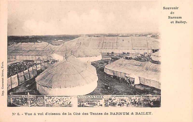 French Vue a Vol D'Oiseau De La Cite Des Tentes Barnum & Bailey Circus Unused 