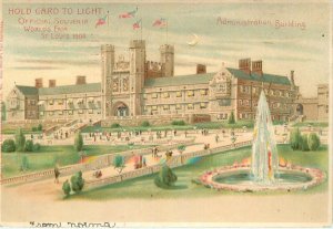 Postcard 1904 Missouri St. Louis Hold to light die cut Exposition Bldg 23-12961