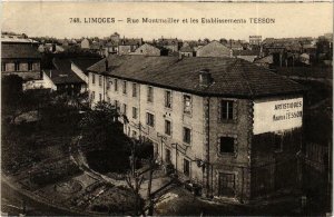 CPA LIMOGES Rue Montmailler et les Établissements Tesson (611120)