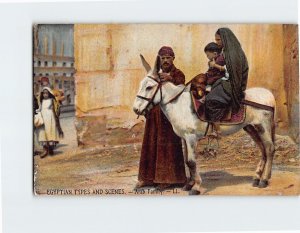 Postcard Arab Family Egyptian Types And Scenes Egypt