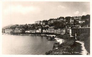 Postcard View of a Seaside  Lugano Paradiso Qual Switzerland Real Photo RPPC