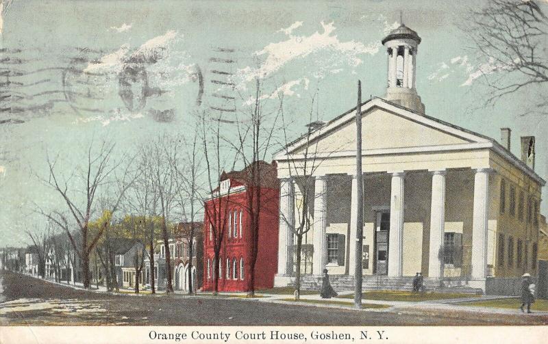 Goshen New York Orange Court House Street View Antique Postcard K33399