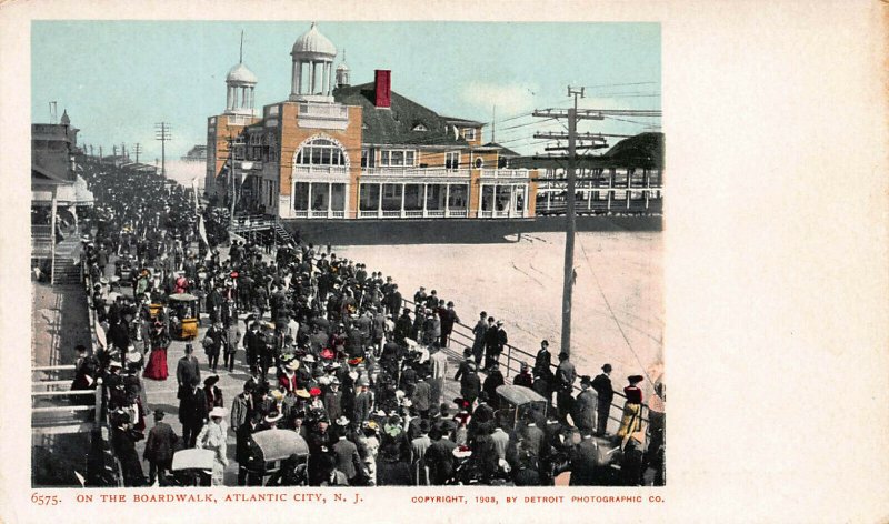 Boardwalk, Atlantic City, N.J., 1902  Postcard, Unused, Detroit Photographic Co 