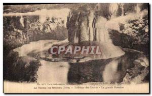 Old Postcard Dauphine La Balme Les Grottes Inside the Caves The large fountain