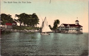 Hand Colored The Knob from the First Stake, Sail Boat South Norwalk Connecticut