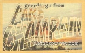 Lake Champlain USA Large Letter Town Unused 
