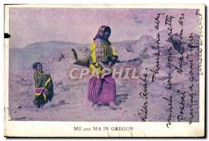 Old Postcard Me and My Indians in Oregon