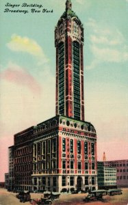 USA Singer Building Broadway New York City Postcard 07.39