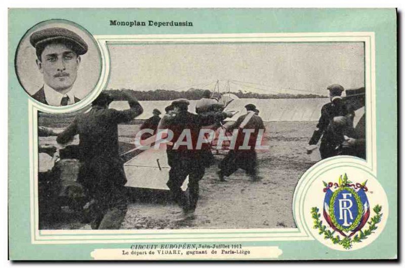 Postcard Old Jet Aviation monoplane Deperdussin European Tour June July 1911 ...