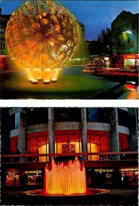 2~4X6 Postcards Sydney Australia FOUNTAINS At NIGHT Kings Cross~Australia Square