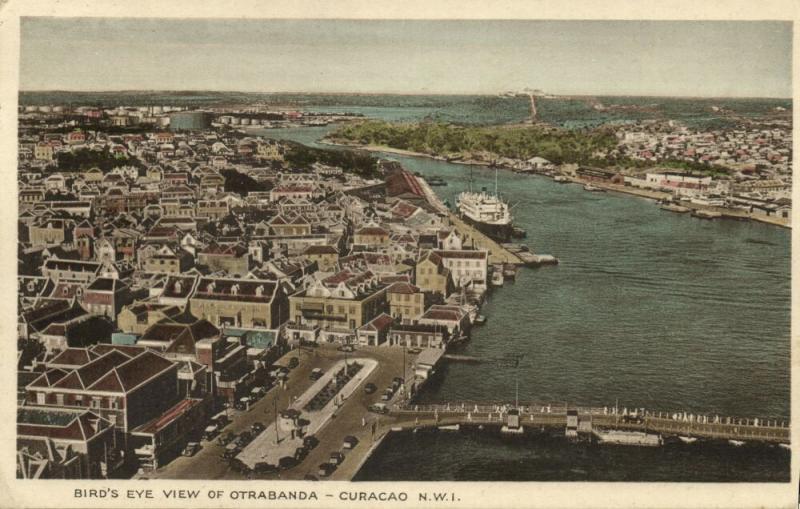 curacao, N.W.I., WILLEMSTAD, Bird's Eye View of Otrabanda (1937) Stamp