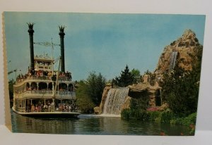 Vintage Postcard Disneyland Mark Twain riverboat ship Frontierland California
