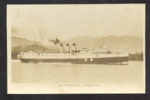 RPPC SS PRINCESS CHARLOTTE VINTAGE BOAT SHIP REAL PHOTO POSTCARD