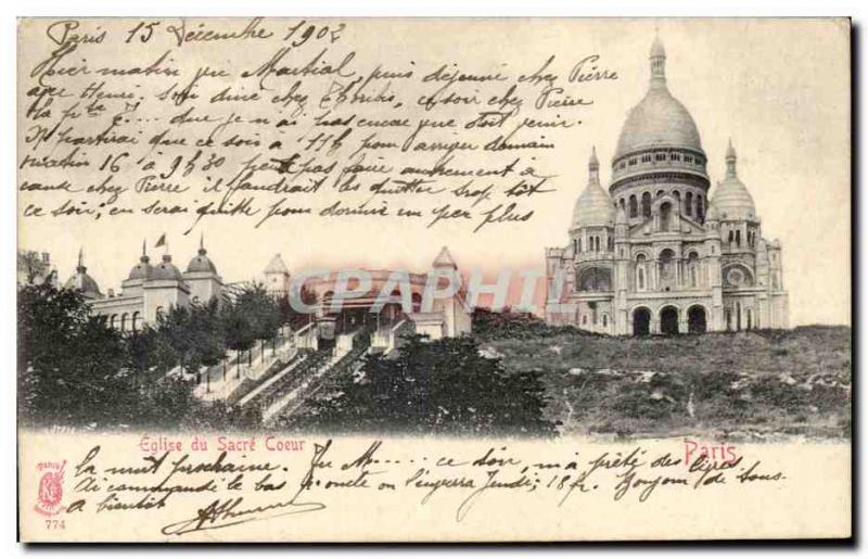 Paris Postcard Ancient Church of the Sacred Heart