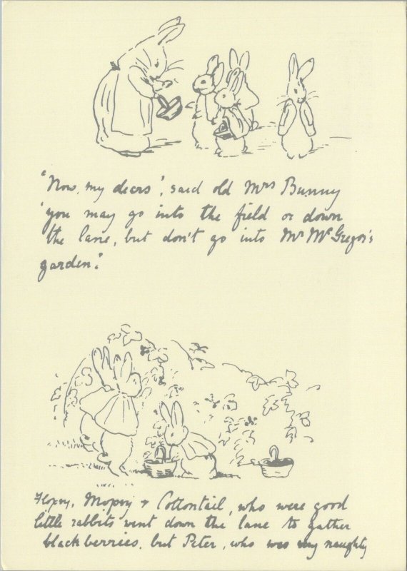 Children's Art Postcard-Beatrix Potter Characters,Artist Frederick Warne RR17327