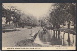 Middlesex Postcard - The Pond, Aldermans Hill Opposite Broomfield  RS14675