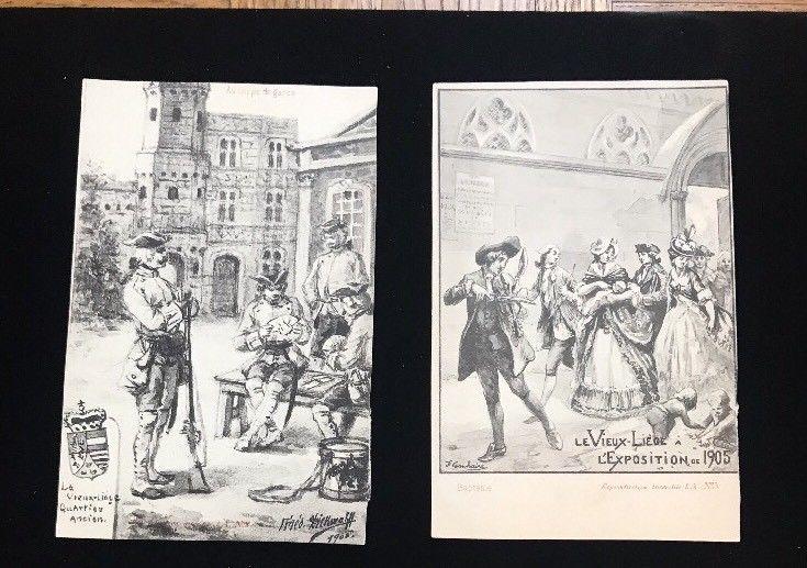 Leige BELGIUM 1905 Exposition Lot Of 2 Unmailed Postcards.