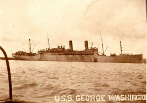 RPPC WW1  US Navy USS George Washington  Postcard