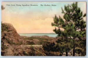 Bar Harbor Maine ME Postcard View Flying Squadron Mountain c1940 Vintage Antique