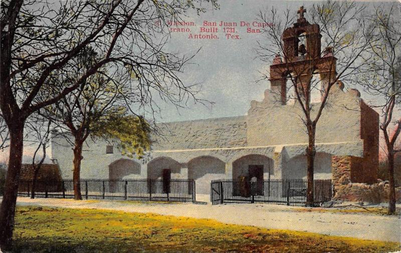 SAN ANTONIO, TX  Texas    MISSION SAN JUAN DE CAPISTRANO     c1910's Postcard