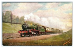 PLYMOUTH, United Kingdom~ CORNISH RIVIERA EXPRESS Railroad Train Tuck Postcard