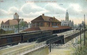 ICRR Depot, Cedar Falls, IA ,Iowa, USA Train Railroad Station Depot 1910 ligh...