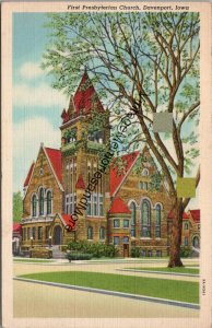 First Presbyterian Church Davenport Iowa Postcard PC302