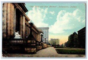 1909 Ohio Street East from Meridian Indianapolis Indiana IN Posted Postcard 