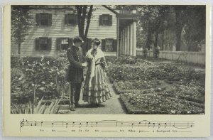 1900's Civil War Soldier Gives His Goodbyes with Music Notes - Vintage Postcard