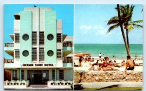 MIAMI BEACH, FL Florida ~ OCEAN SURF HOTEL Art Deco Chrome 1961 Postcard