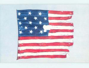 Unused Pre-1980 POSTCARD OF USA FLAG AT MUSEUM Washington DC hn0284