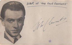 John Clements Film Actor of The Four Feathers Hand Signed Autograph