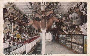 Postcard Front View Albert's Buckhorn Saloon San Antonio Texas