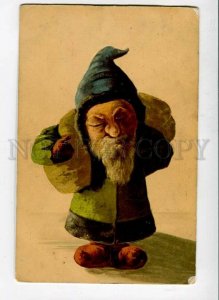 3140909 Dreaming GNOME w/ sack Vintage NEW YEAR PC