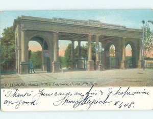 Pre-1907 PARK SCENE Baltimore Maryland MD hp9677