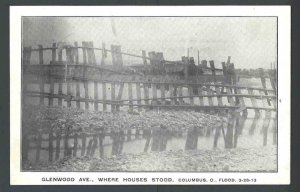 1913 PPC Columbus Oh Flood Demolished Houses On Glenwood Ave On March 25 Mint