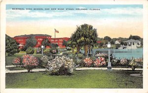 Memorial Hight School and New Band Stand Orlando FL Postcard