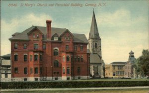 Corning NY Church & Parochial Bldg c1910 Postcard
