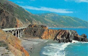 LIME KILN CREEK Bridge Monterey Bay Big Sur Lucia Lodge c1960s Vintage Postcard