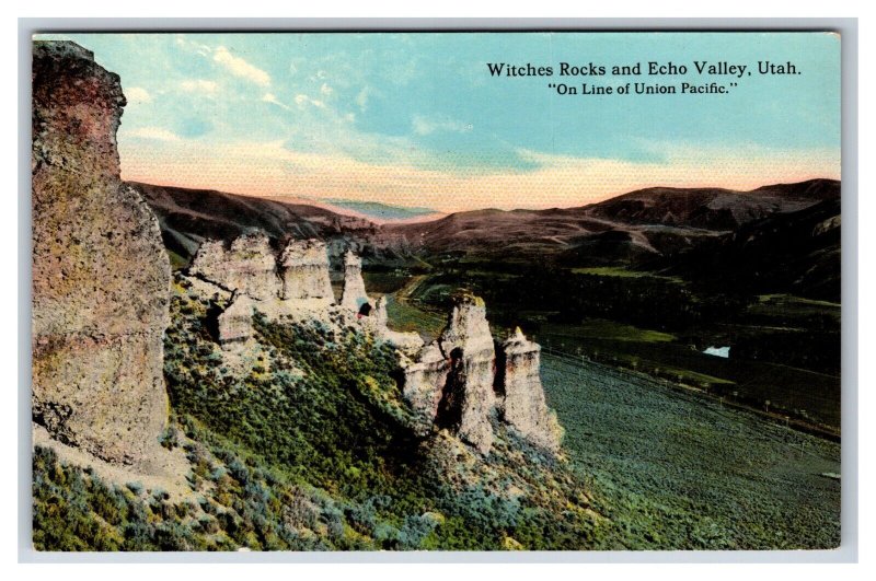 Witches Rock Union Pacific Railroad Weber Canyon Utah UT UN DB Postcard P22