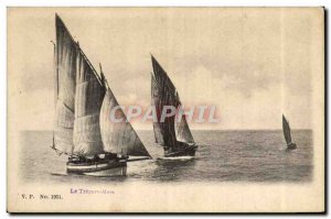 Postcard Old fishing boat Treport Mers