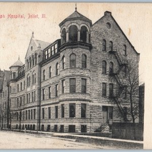 c1900s Joliet IL St. Joseph Hospital Roadside Collotype Photo FW Henley ILL A194