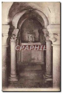 Postcard Old Duravel Romanesque church crypt Central View