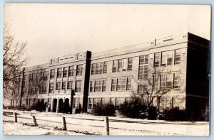 Sheridan Wyoming WY Postcard RPPC Photo High School Building c1910's Antique