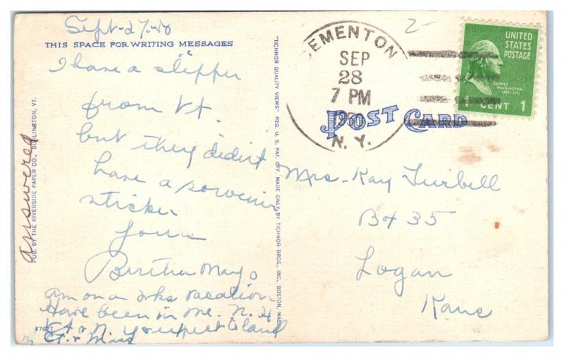 1950 Unitarian Church, Burlington, VT Postcard