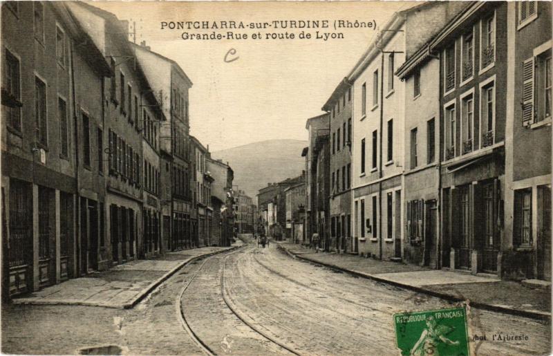 CPA Pontcharra sur Turdine - Grand Rue et route de Lyon (572525)